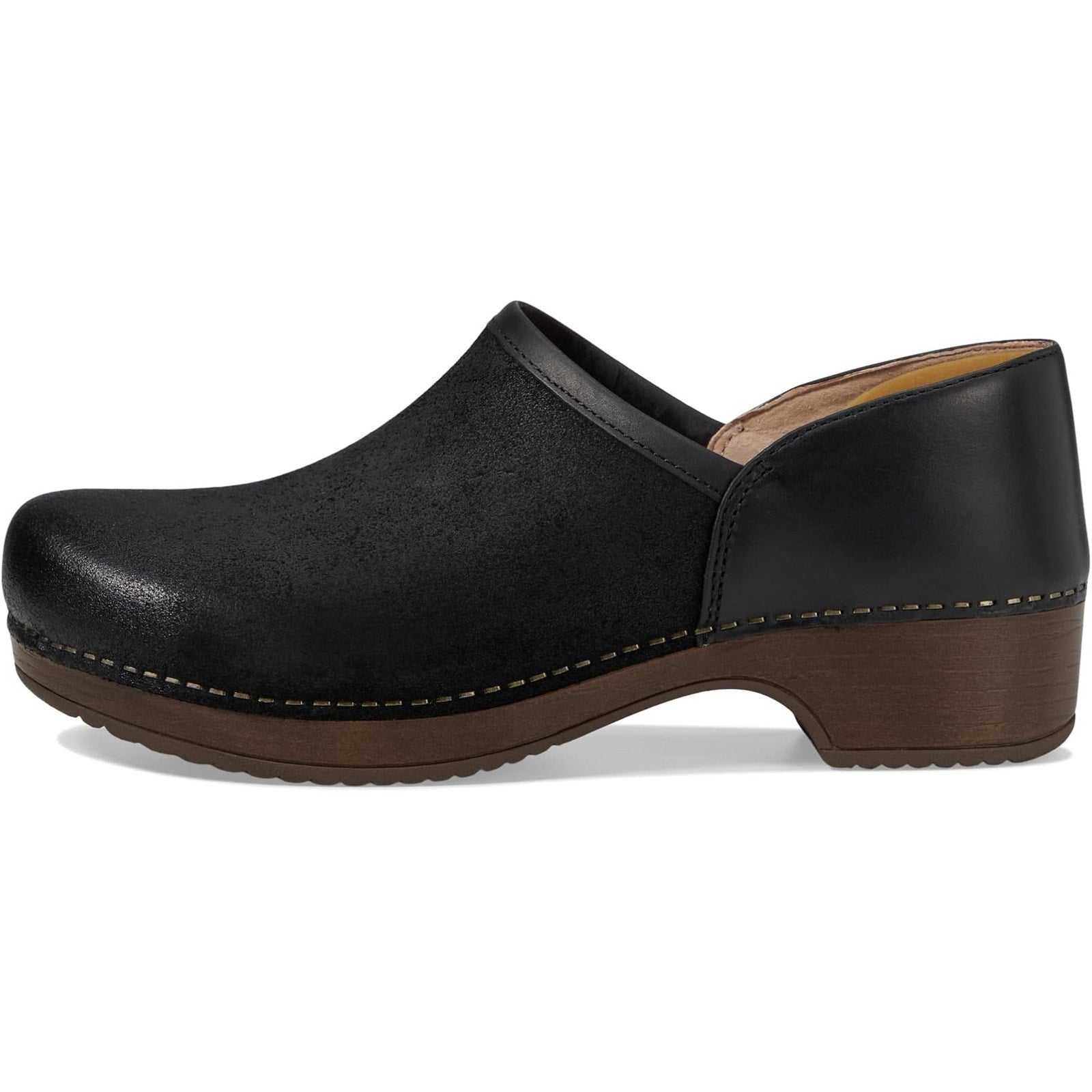 Dansko Womens Brenna Clogs EU 40 US 9.5 Black Burnished Suede Leather NIB