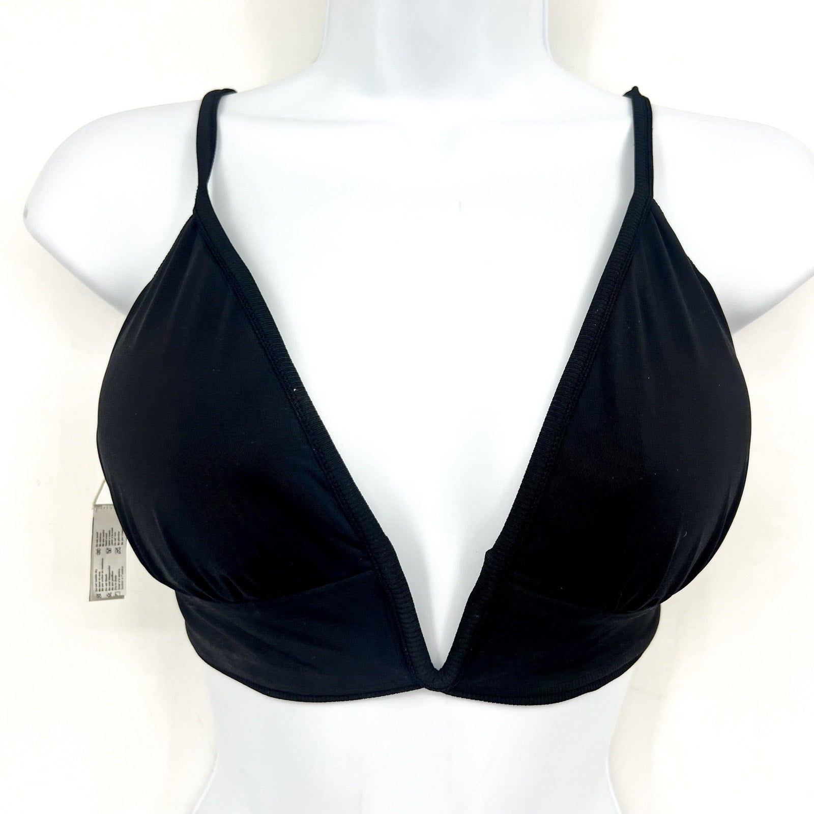 MAAJI Women's Jade Parade Long Line Triangle Bikini Top XL Black NWT