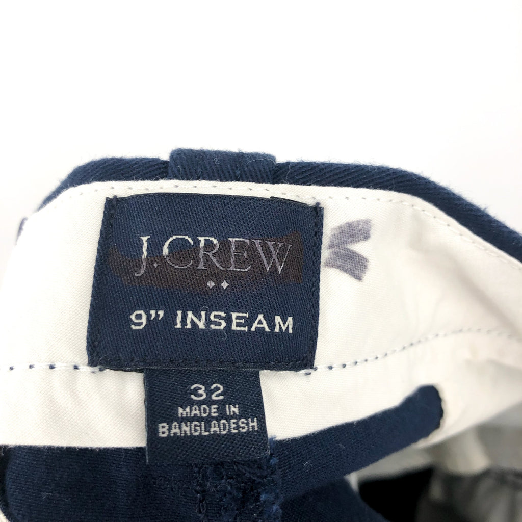 J.CREW Men's 9" Flex Chino Short Size 32 Navy Blue Flat Front Stretch H5020 NWOT