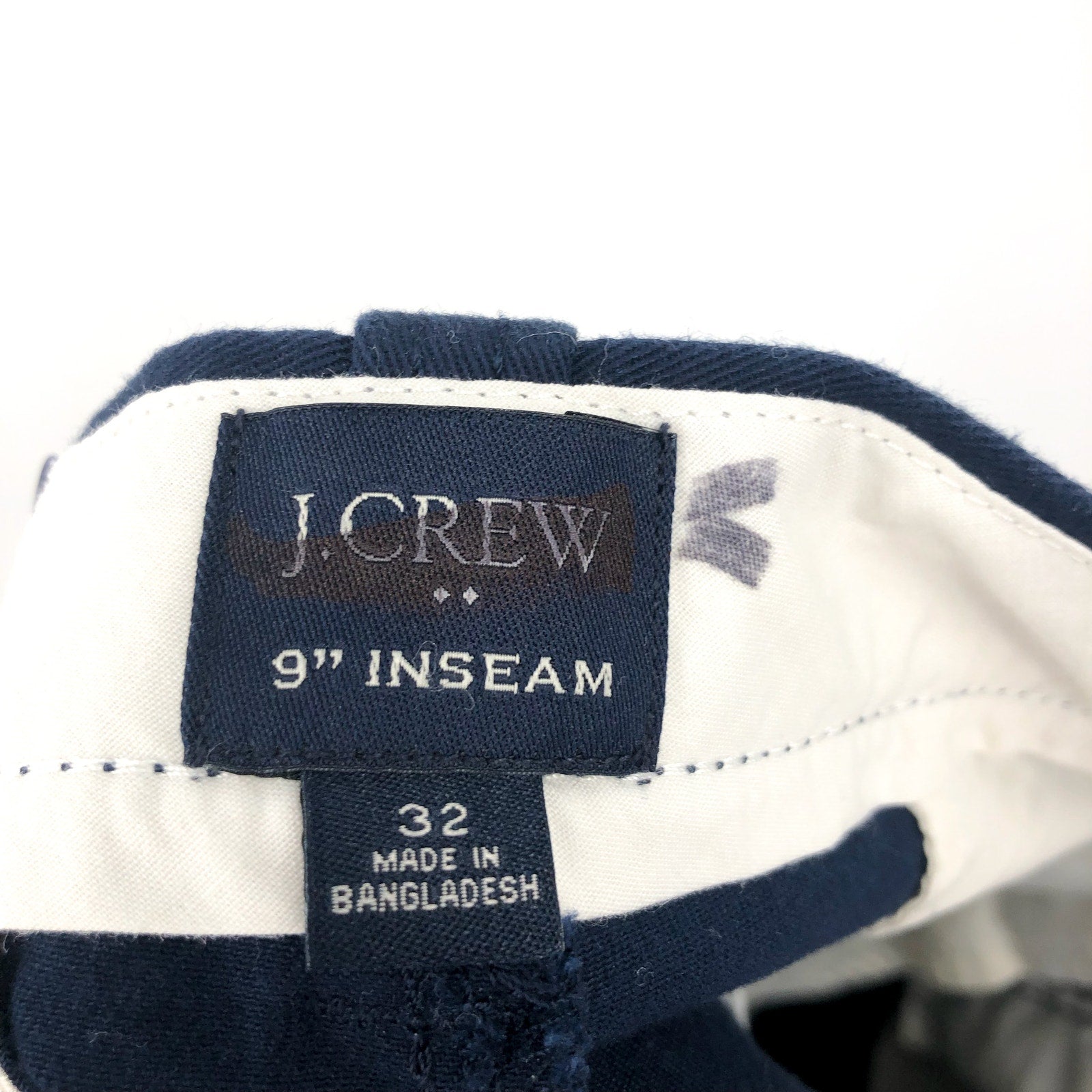 J.CREW Men's 9" Flex Chino Short Size 32 Navy Blue Flat Front Stretch H5020 NWOT