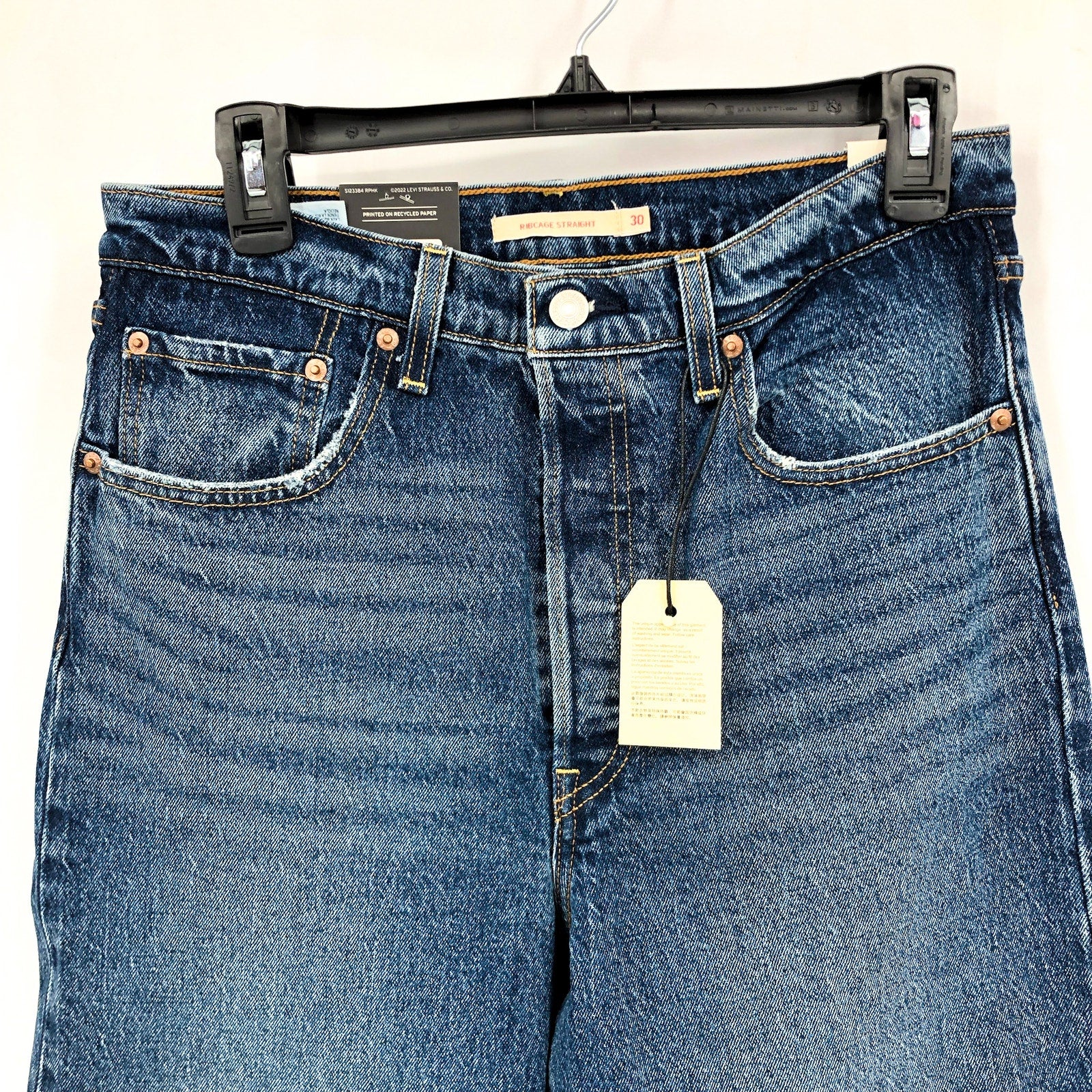 Levi's Womens Ribcage Straight Jeans 30x32 SIZE 10 Valley View 790780007 NWT