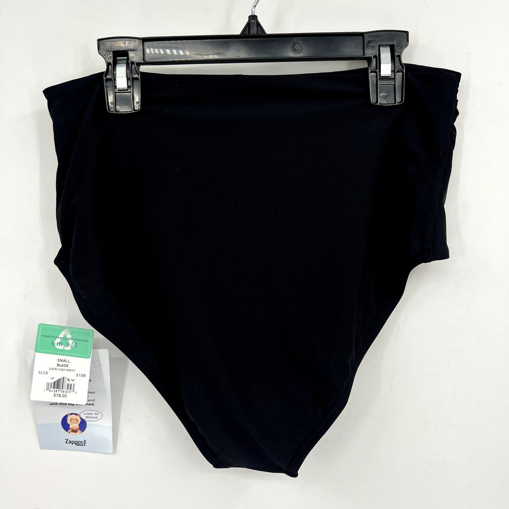 SUNSETS Women's Capri Fold-Over High Waist Bikini Bottom Small Black NWT