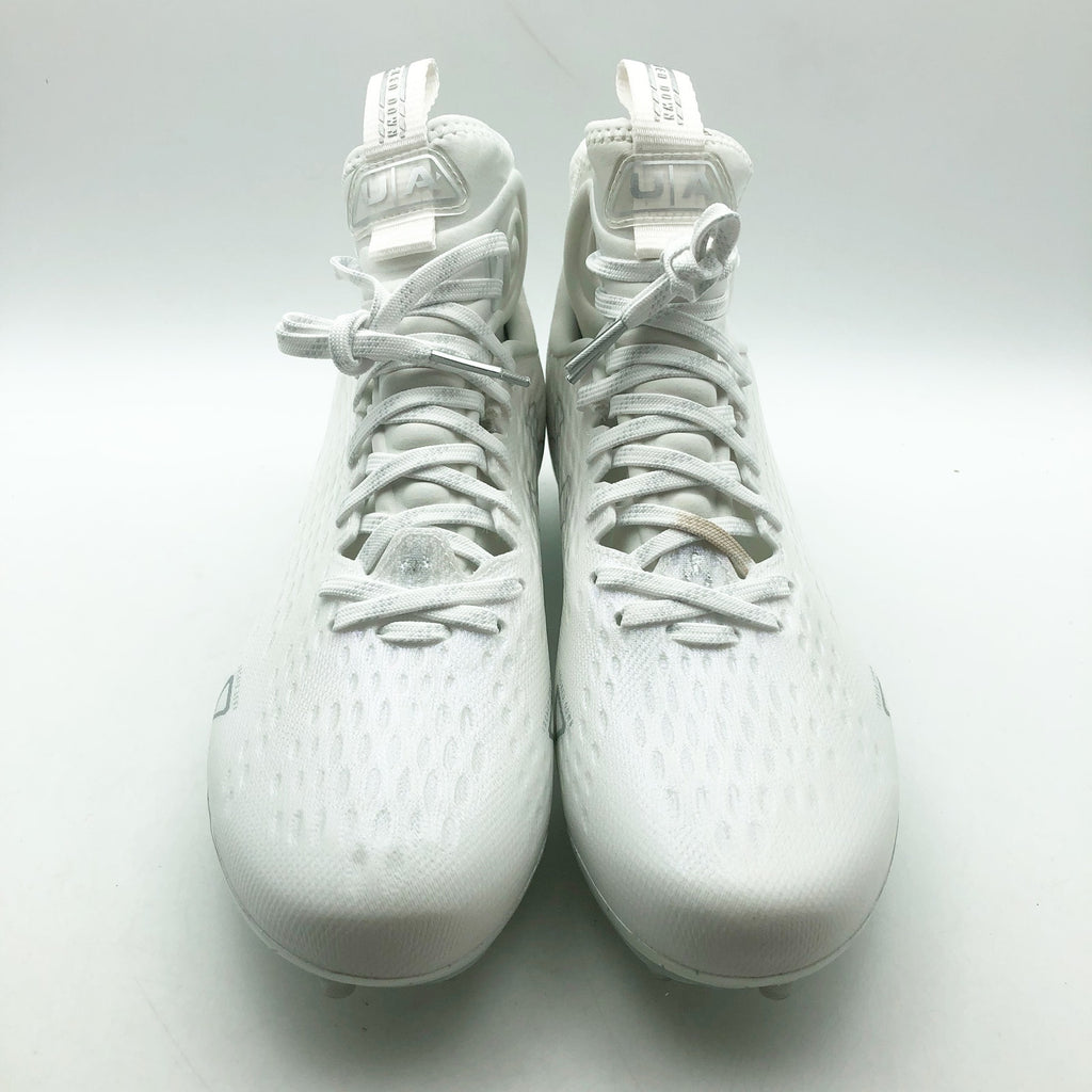 Under Armour Mens Spotlight Lux MC 2.0 Football Cleat Size 9.5 White Silver NWOB
