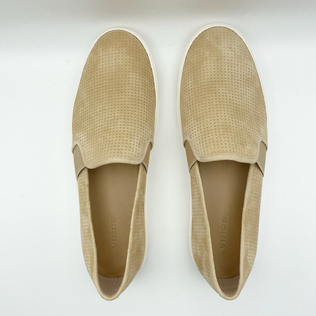 Vince Womens Blair Flats US 9 M EU 40 Tan Suede Slip on Casual Sneaker NIB