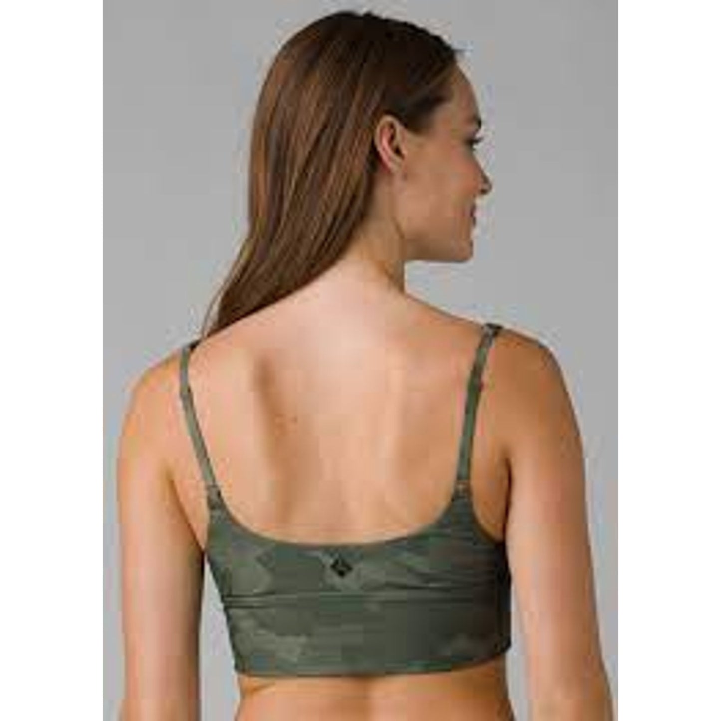 Prana Womens Layna Brami Yoga Bra Top Large Sage Green Camo