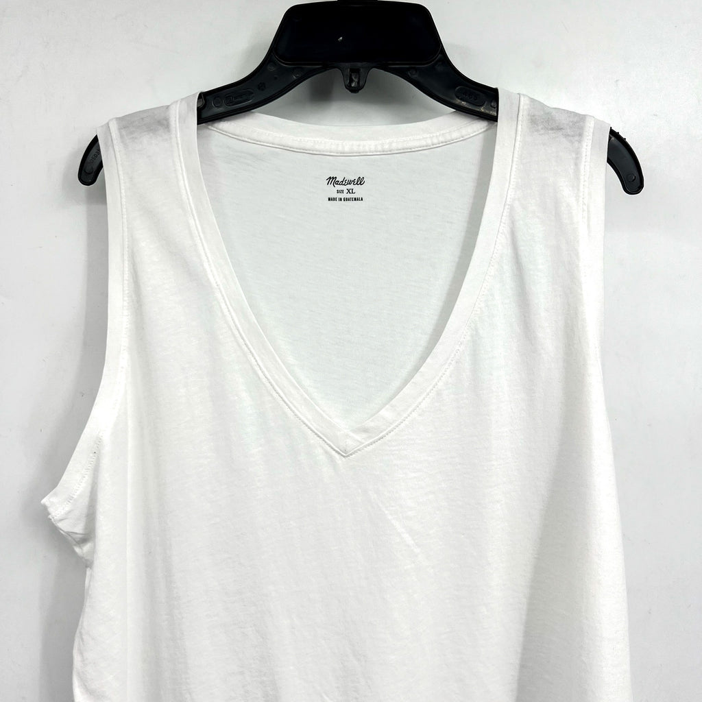 MADEWELL Women's Northside V-neck Tank Top XL White Sleeveless P2708 NWT