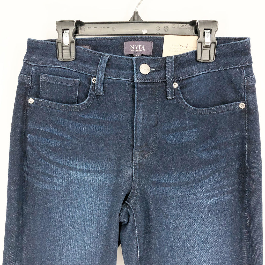 NYDJ Womens Sheri Slim Jeans Size 00 Rapture Blue Cuffed Mid Rise Stretch NWT