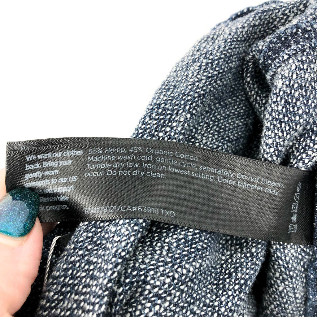 EILEEN FISHER Women's Tweedy Hemp Wide Leg Pants Small Petite Blue Denim NWT