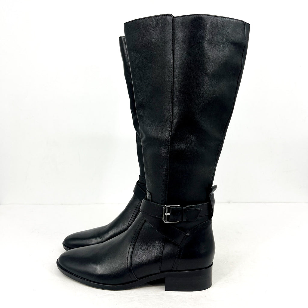 Naturalizer Womens Rena Knee High Boot 8.5M Wide Calf EU 38.5 Black Leather NWOB