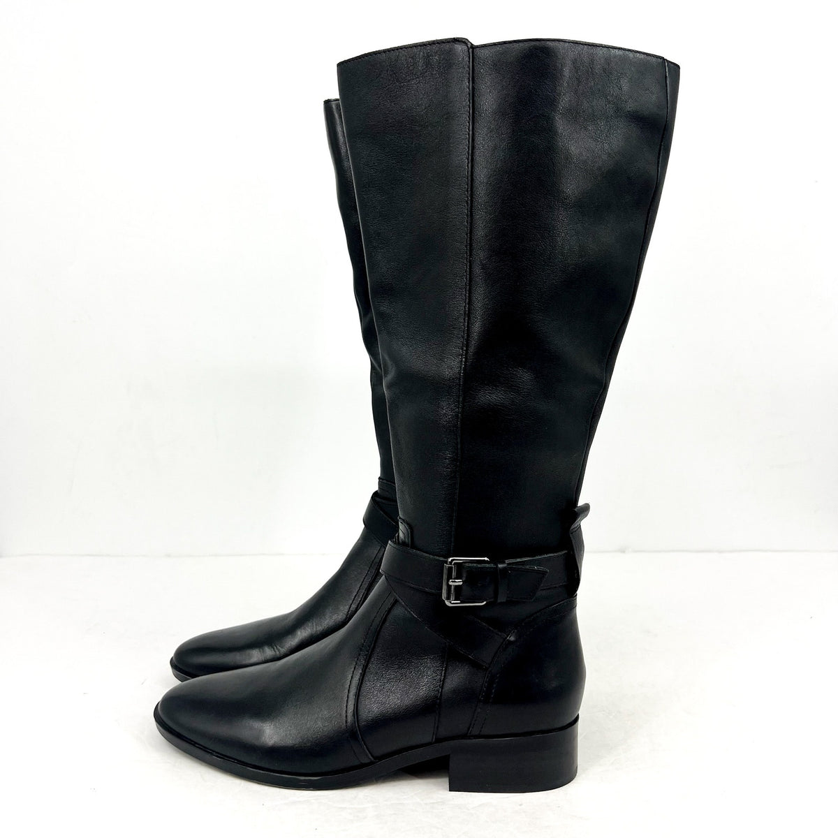 Naturalizer Womens Rena Knee High Boot 8.5M Wide Calf EU 38.5 Black Leather NWOB