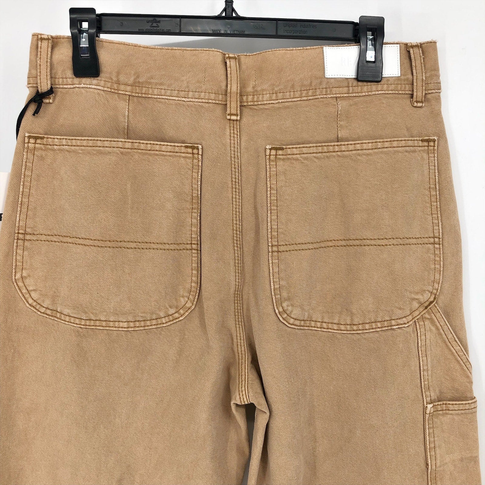 RE/DONE Womens Utility Loose Jeans US 2 26 Tan Washed Khaki Relaxed Straight NWT