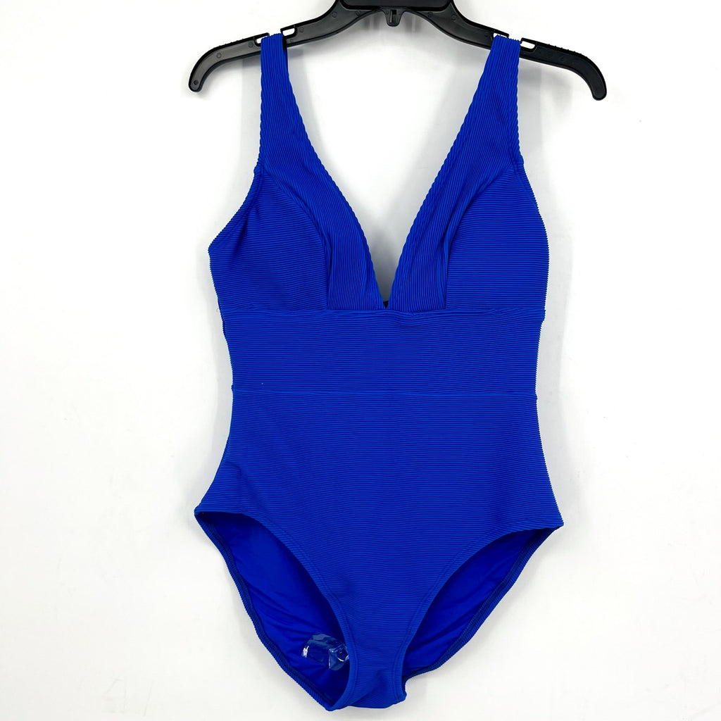 TOMMY BAHAMA Ocean Point One-Piece Swimsuit Size 16 Blue Over-the-Shoulder NWT