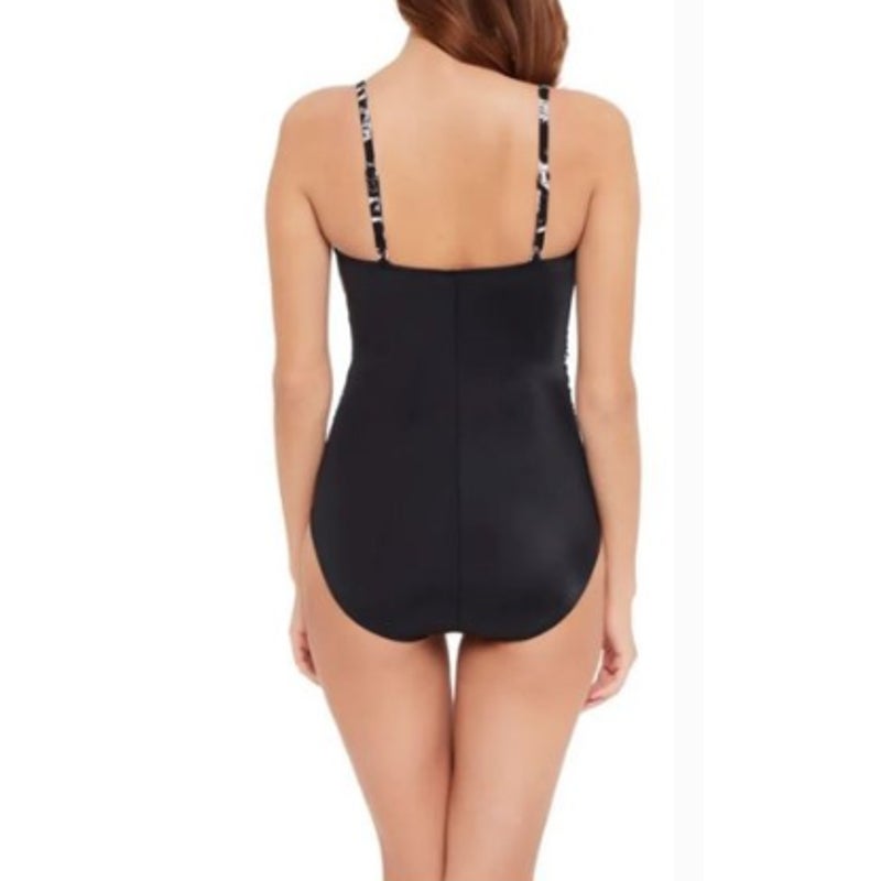 MAGICSUIT Women's Louise One-Piece Swimsuit Size 12 Black White Skin Deep NWT