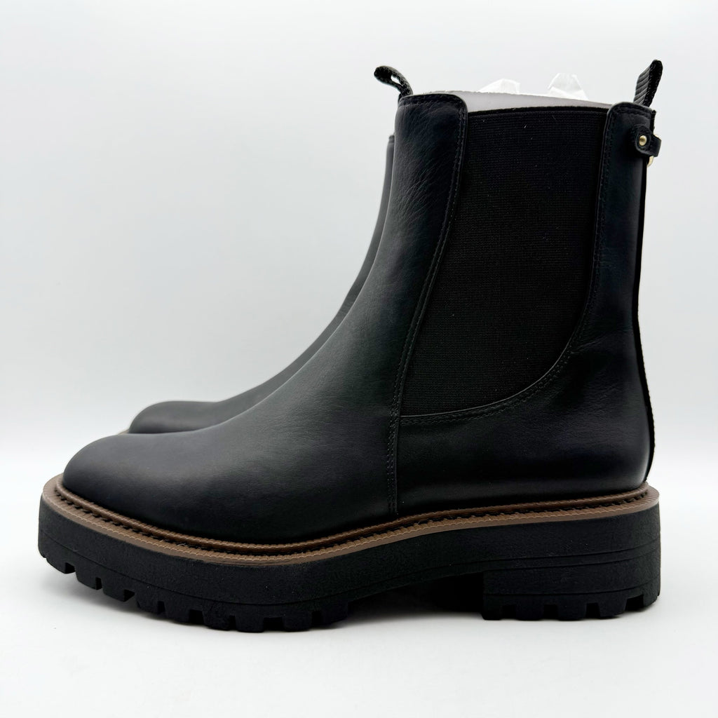 Sam Edelman Women Laguna Ankle Chelsea Boot US 7.5 Black Leather Waterproof NWOB