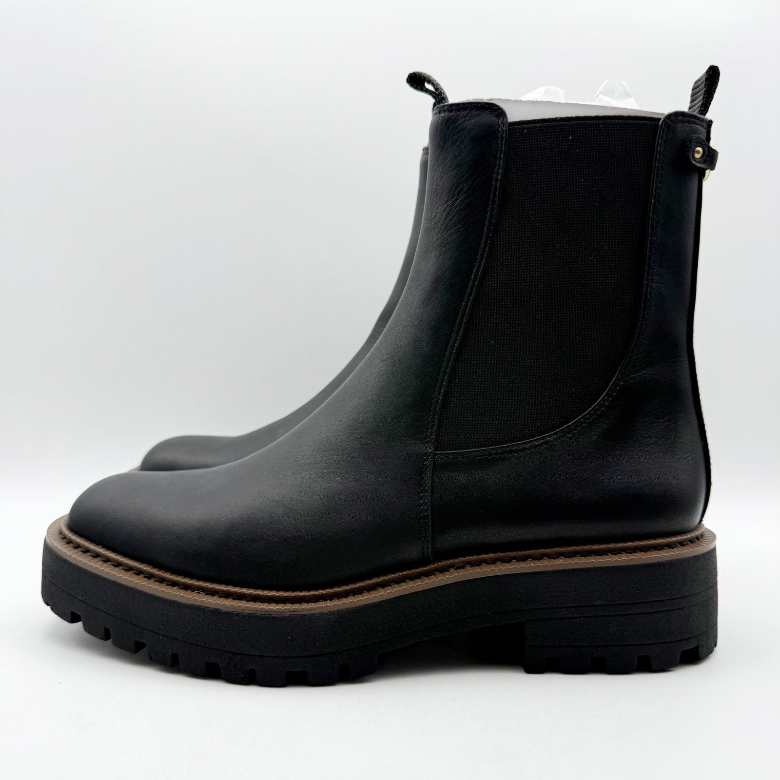 Sam Edelman Women Laguna Ankle Chelsea Boot US 7.5 Black Leather Waterproof NWOB