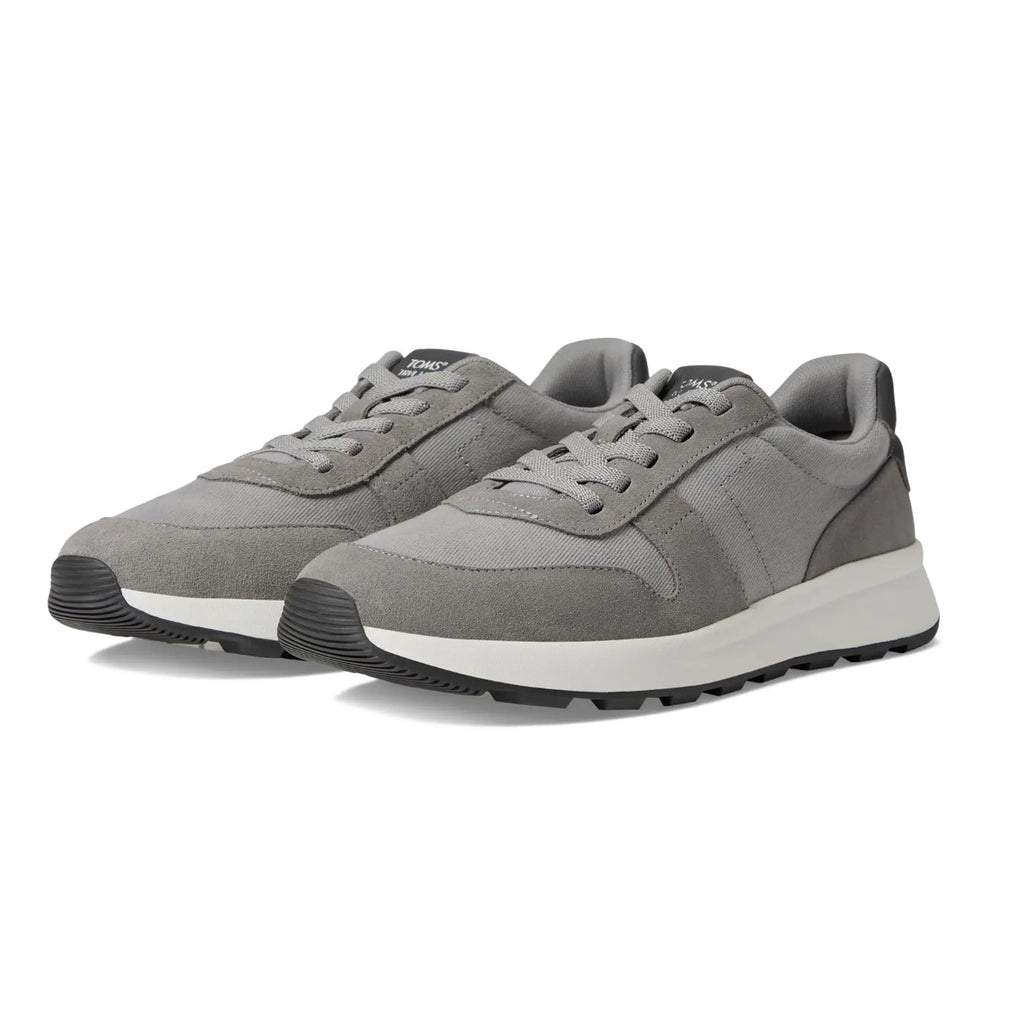 Toms Mens TRVL LITE Retro Runner Sneakers Size 9 Drizzle Grey Suede Twill NIB