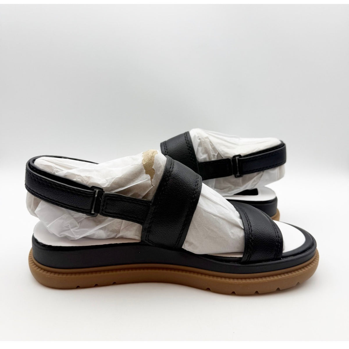 Naturalizer Womens Attract Platform Sandals Size 9 Wide EU 40 Black NIB