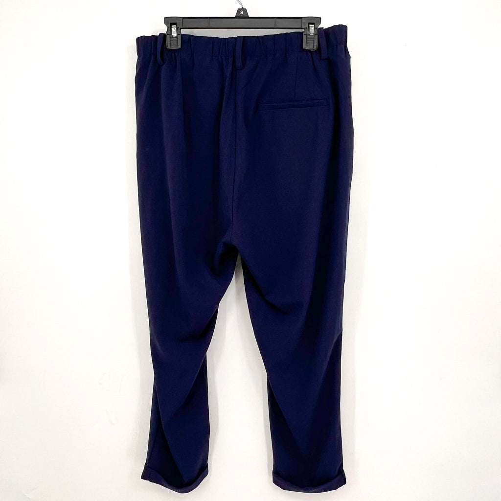 STANDARDS & PRACTICE Francine Cropped Carrot Pants Size 14 Midnight Blue NWT