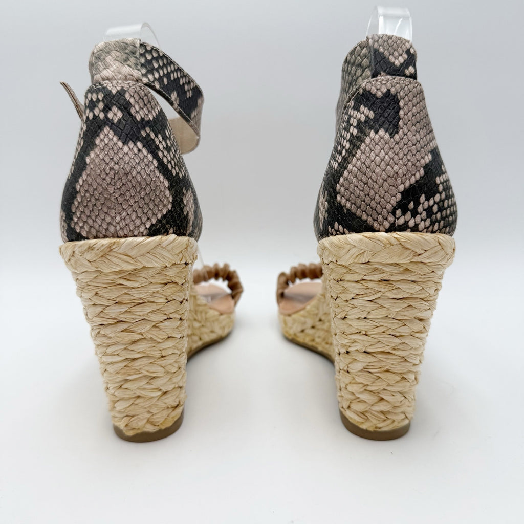 DOLCE Vita Womens Noor Wedge Sandals Size 8.5 Brown Espadrille Leather NWOB