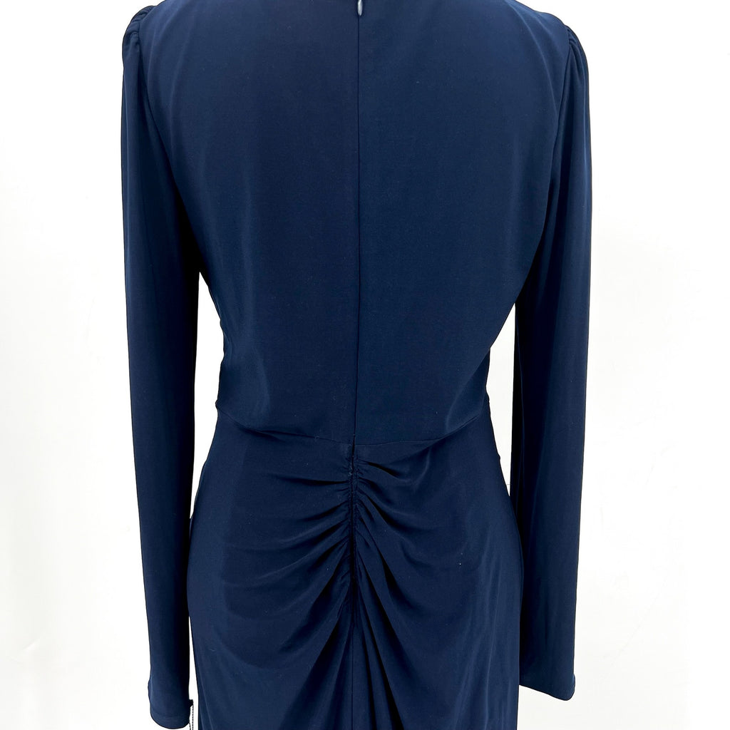 ADRIANNA PAPELL Long Sleeve Sheath Dress Size 10 Midnight Blue Cocktail NWT