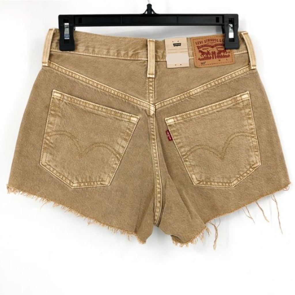 LEVI'S Womens 501 Original Fit Denim Shorts Size 25 US 0 Khaki Tan 563270399 NWT