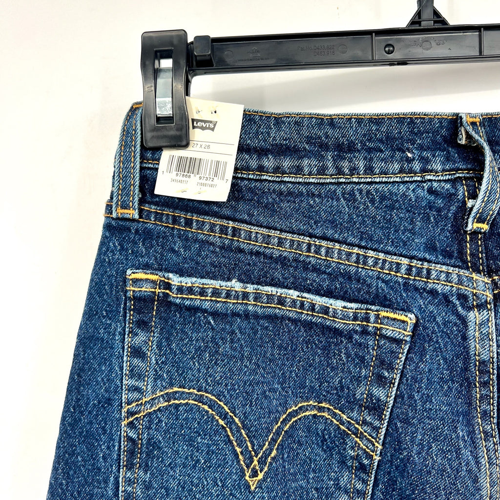 Levi's Womens Wedgie Straight Ankle Jeans 27x28 Indifferent Indigo 349640217 NWT