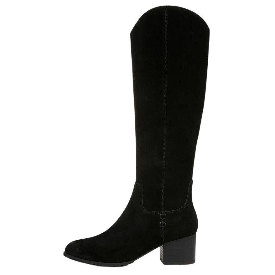 Vionic Women Bixby Knee High Boot 11M Wide Calf Black Suede Water Repellent NWOB