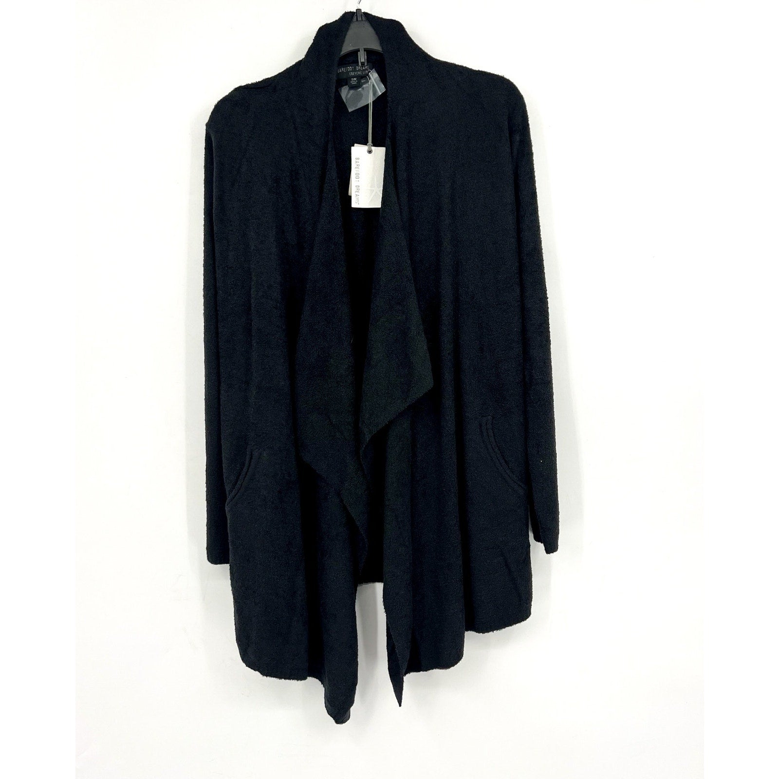 Barefoot Dreams Womens CozyChic Lite Island Wrap Cardigan Small/Medium Black NWT