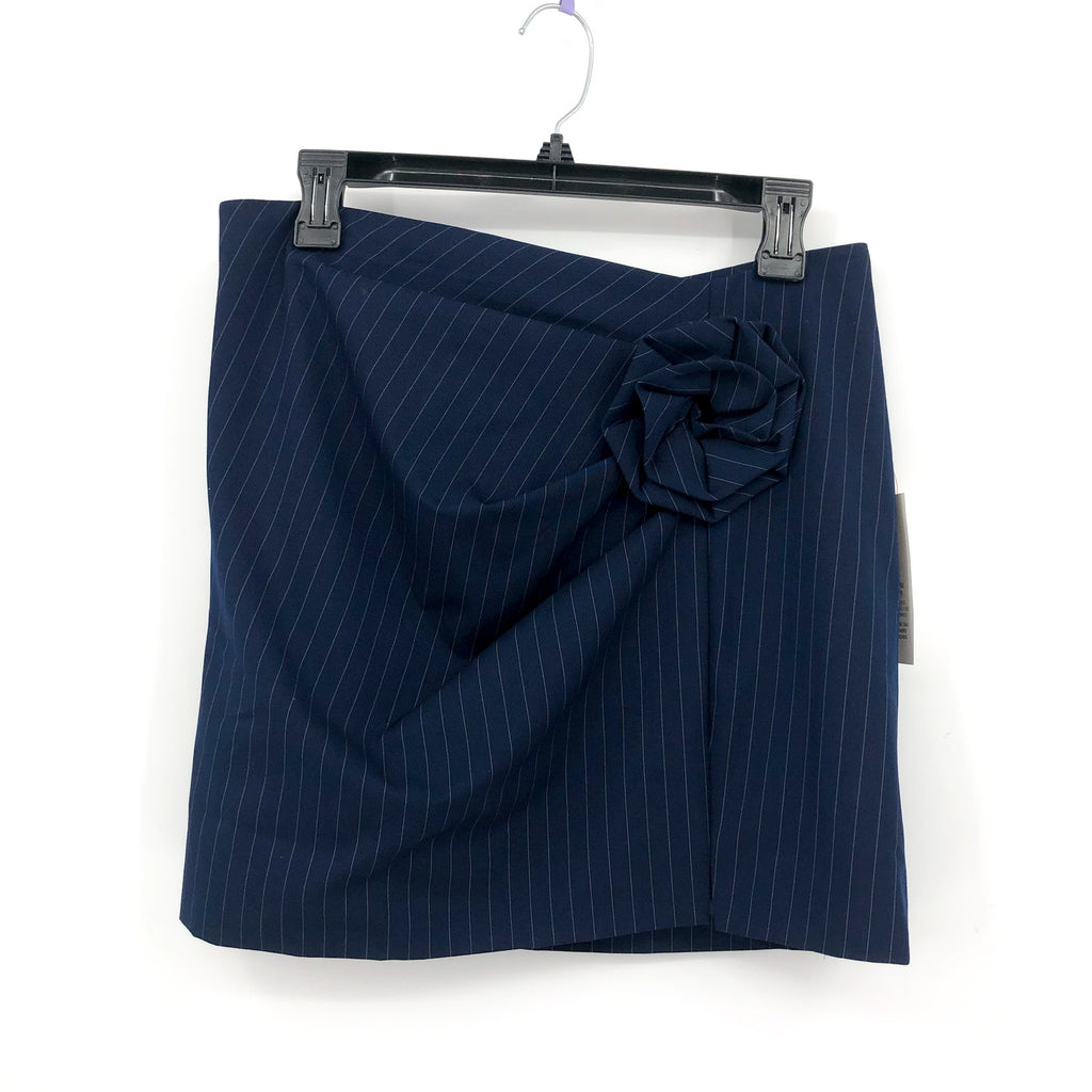 BARDOT Women's Layton Pin Stripe Mini Skirt Large US 8 Navy Blue NWT