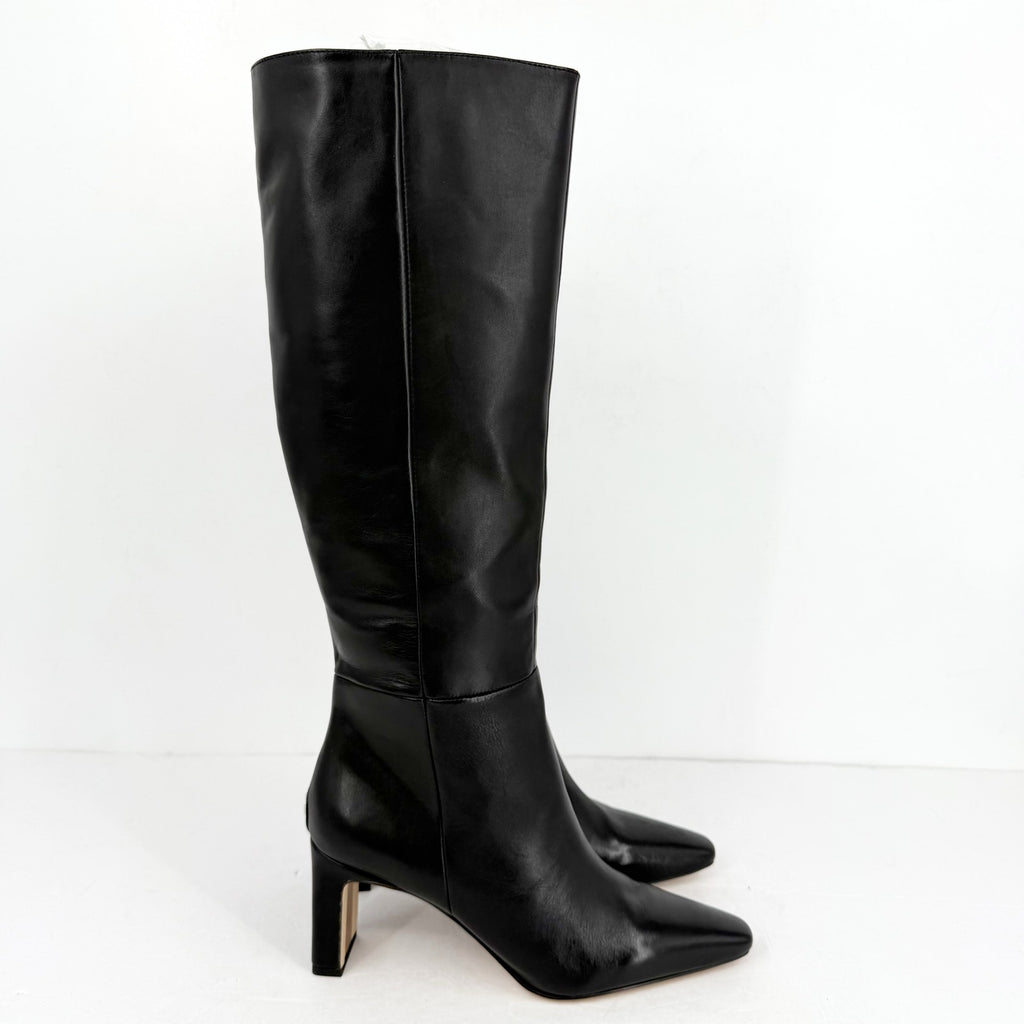 Sam Edelman Womens Sylvia Knee High Boots Size 7 Black Leather Pointed Toe NWOB