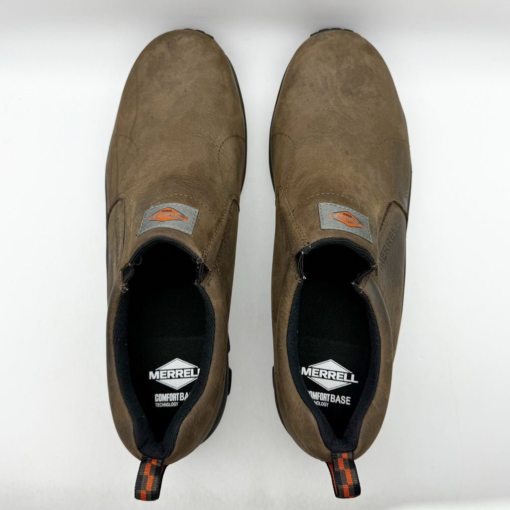 Merrell Mens Jungle Moc Toe Work Shoes US 15 M Brown Suede Slip On Comp Toe NIB