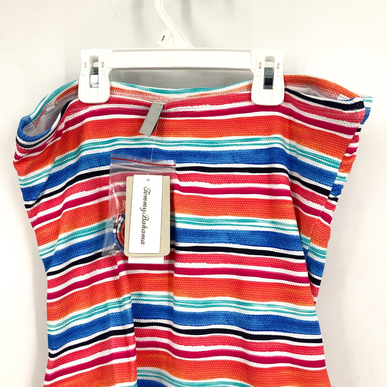 TOMMY BAHAMA Womens Oasis Bandeau Tankini Top Small Passion Pink Island Cays NWT