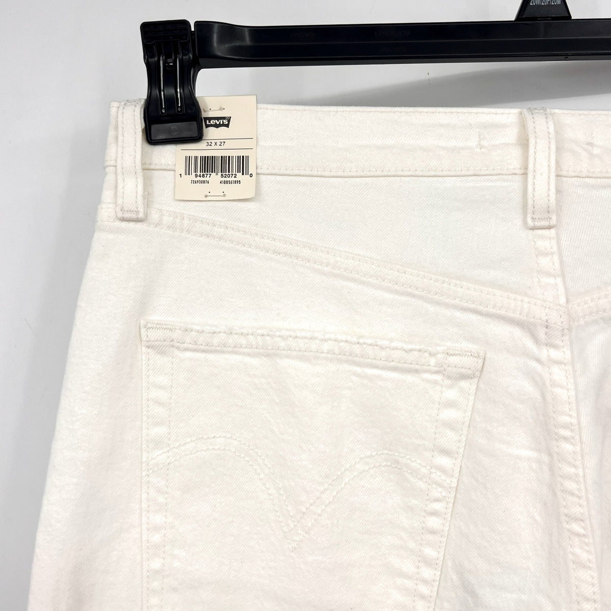 LEVI'S Womens Ribcage Straight Ankle Jeans 32x27 US 14 Cloud White 726930076 NWT