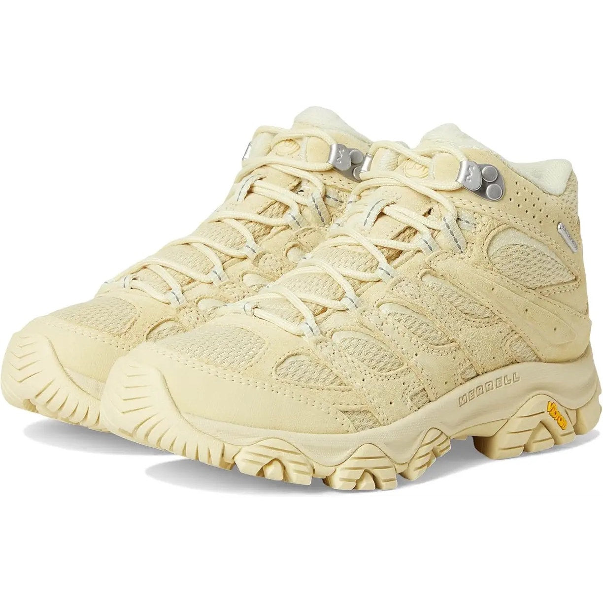 Merrell Womens Moab 3 Mid Hiking Boots US 7.5 M EU 38 Tan Yellow Waterproof NWOB