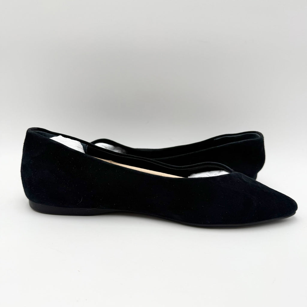 Birdies Womens The Goldfinch 15 Ballet Flat Size 7 Black Suede Pointed Toe NWOB
