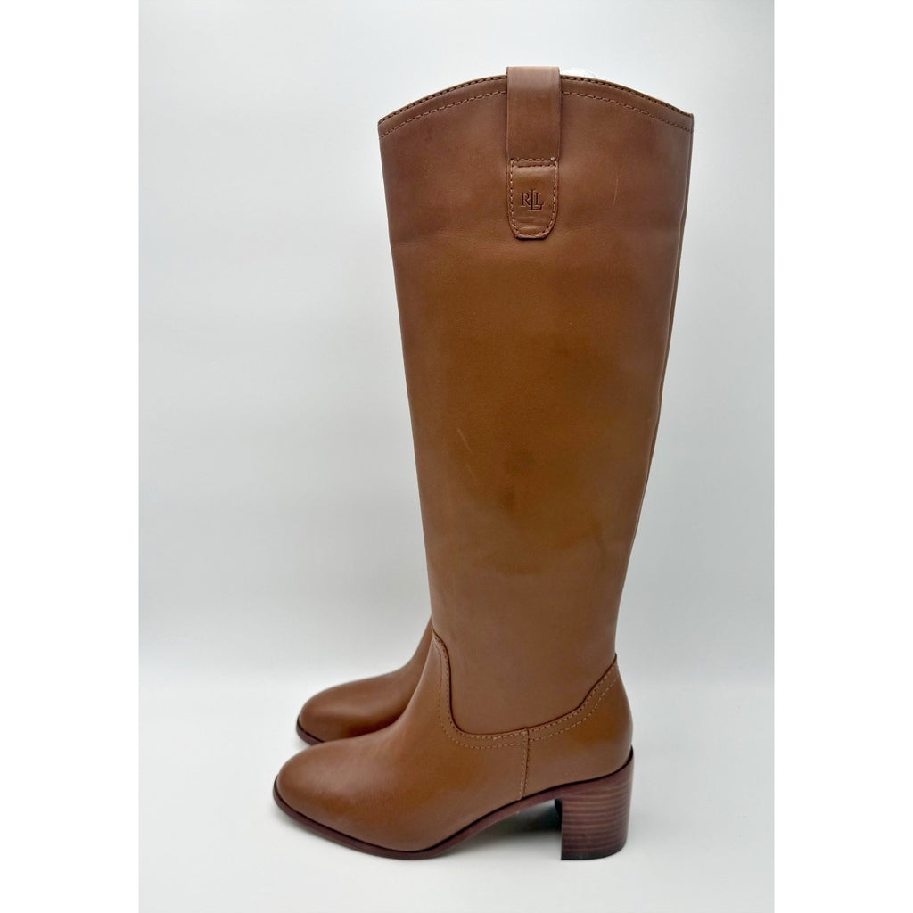 Lauren Ralph Lauren Womens Carla Knee High Boots US 5.5 B Brown Leather NIB
