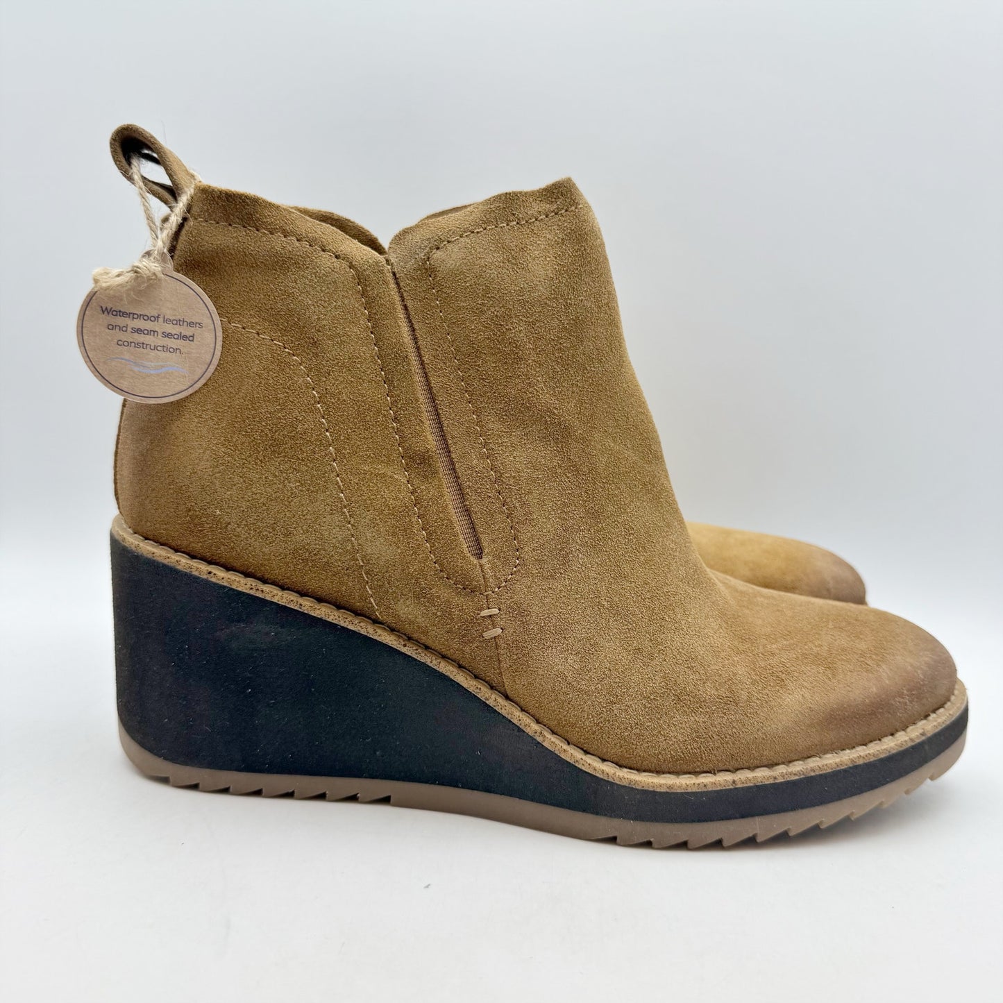 Sofft Womens Emeree Boots US 10 EU 41 Brown Suede Leather Wedge Heel NWOB