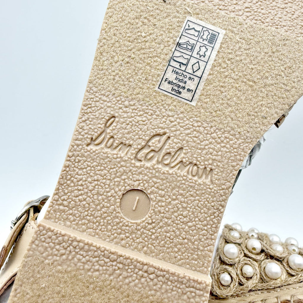 Sam Edelman Kids Holly Sandals US 1 M EU 32 Natural Beige Linen NIB