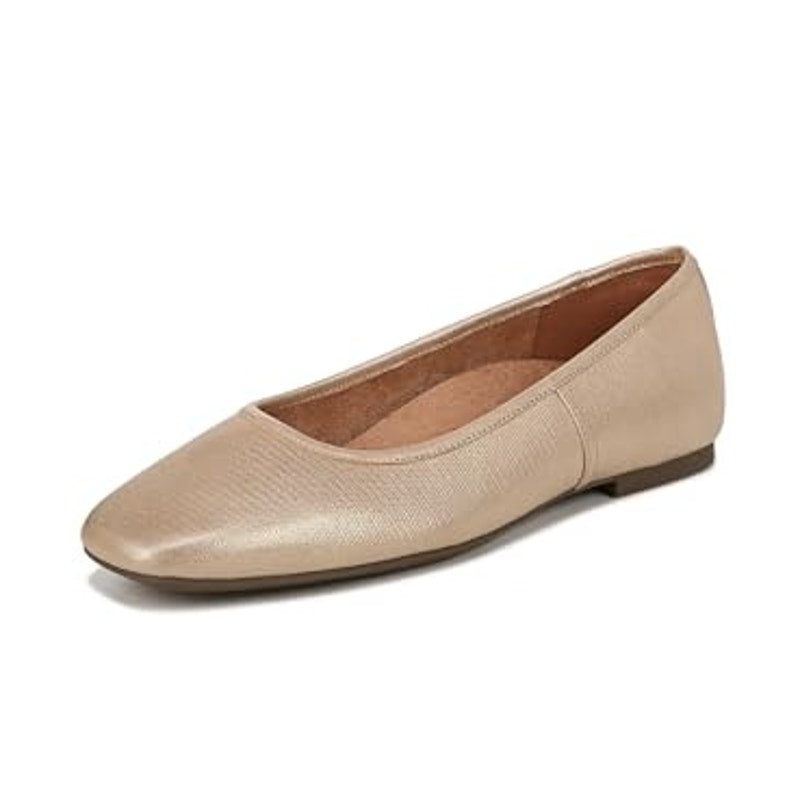 Vionic Womens Orinda Ballet Flats Size 10 EU 41 Gold Leather Slip On NWOB