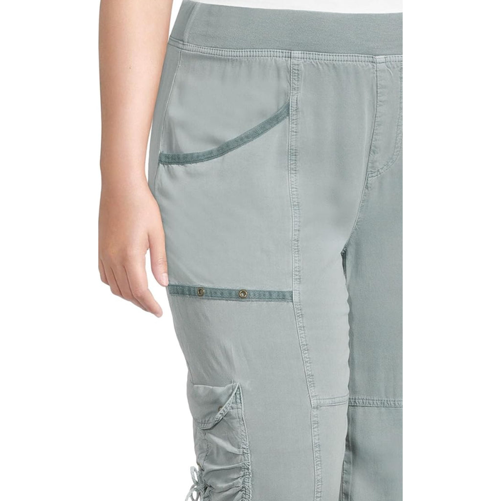 XCVI Women's Yana Gaucho Crop Pants Small Green Thunderclap Twill Pull-On NWT