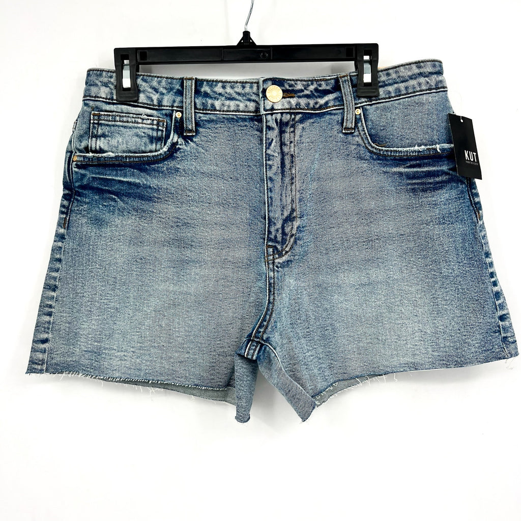 KUT FROM THE KLOTH Taylor Denim Shorts Size 8 Freedom Blue High Waist CutOff NWT