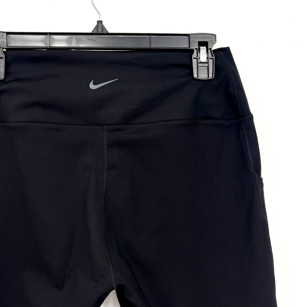 NIKE Women's Dri Fit One Biker Shorts XL Black High-Waist 8" Inseam Pockets NWT