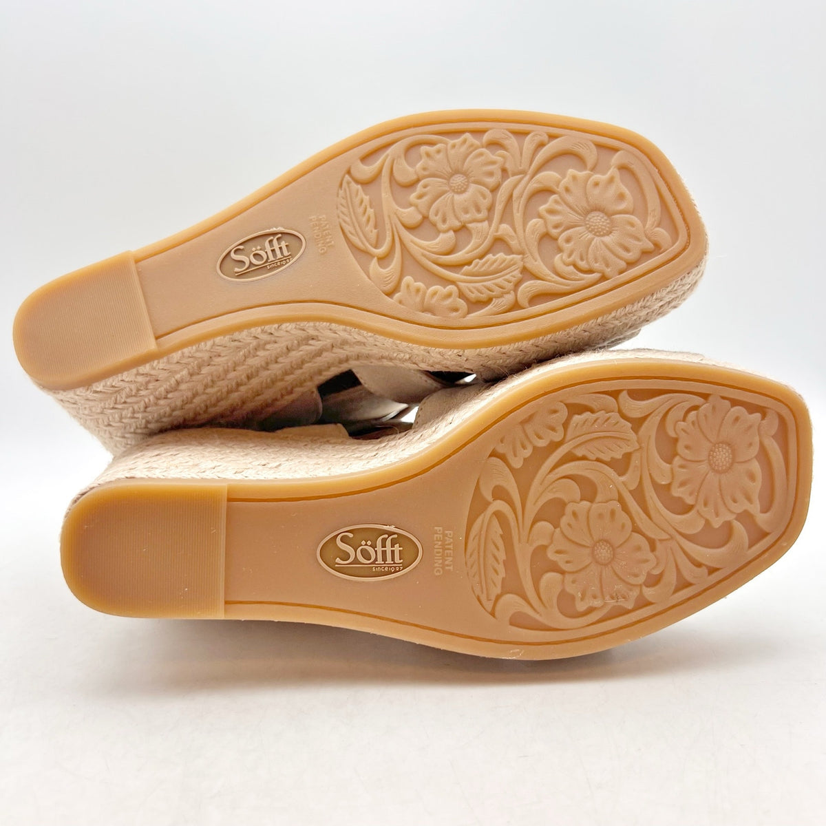 Sofft Womens Norma Espadrille Wedge Sandals Size 6.5 Tan Baywater Suede NIB