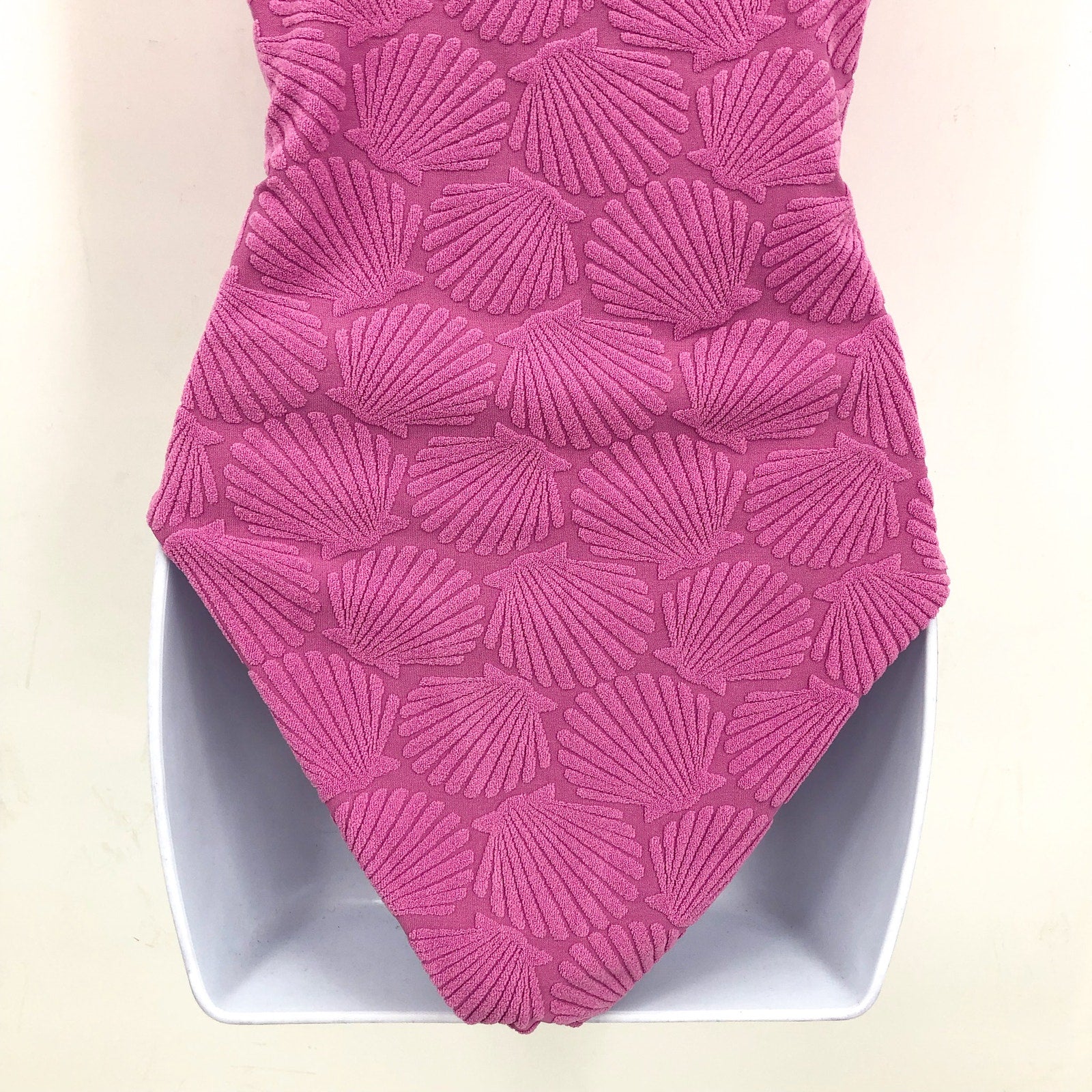 BEACH RIOT Women's Athena One Piece Swimsuit Small Shell Pink One Shoulder NWT