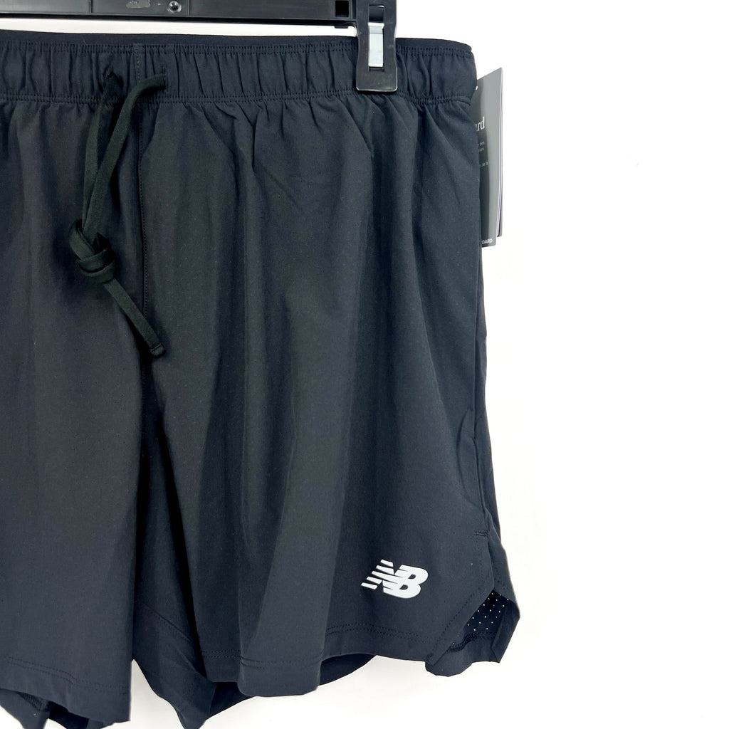 NEW BALANCE Mens Running RC Shorts Large Black  5" Inseam NWT