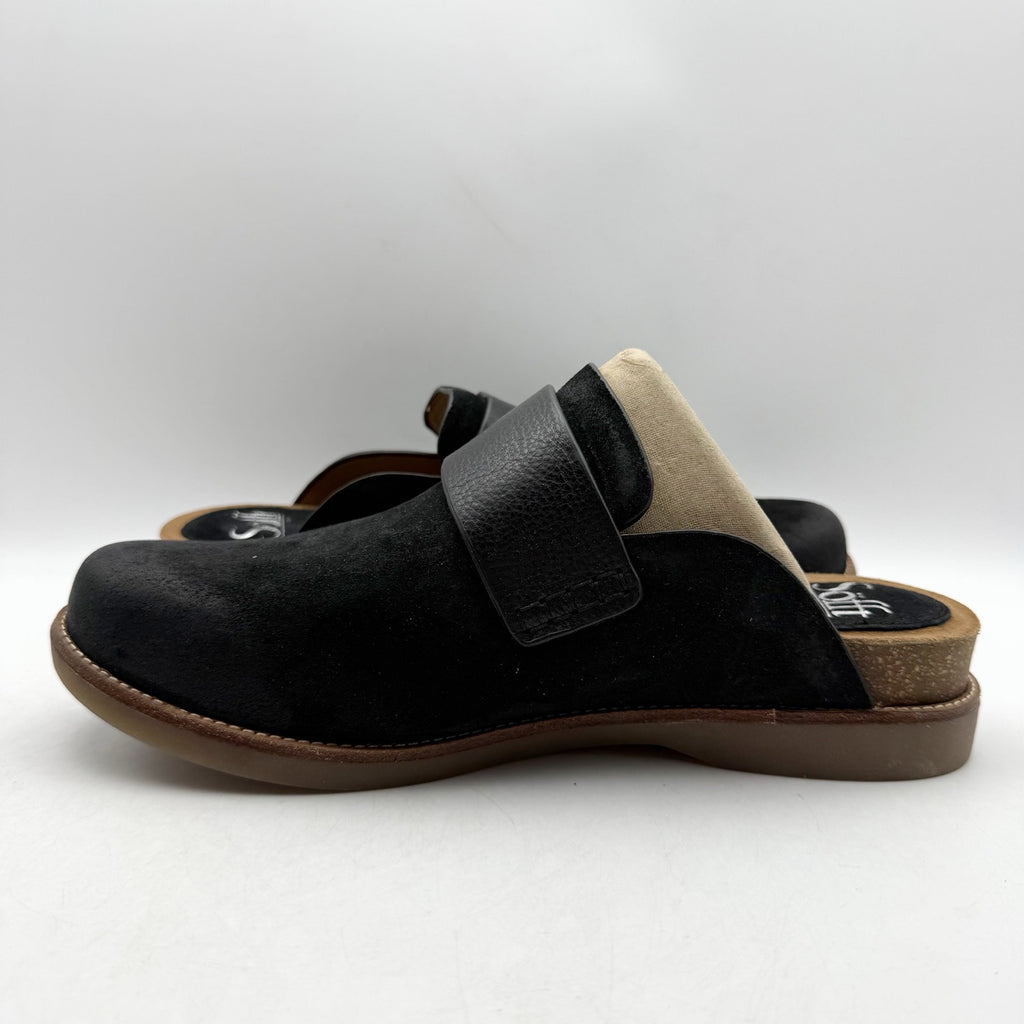 Sofft Womens Billie Clogs Size 9 M EU 40 Black Suede Slip On NWOB