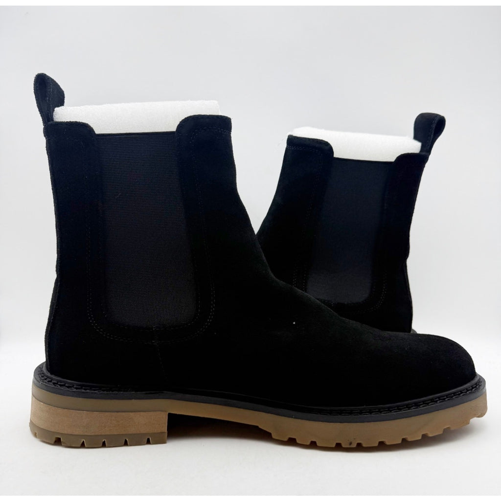 Saint Morta Mens Chunky Chelsea Boots Size 10 EU 44 Black Suede Gum NIB