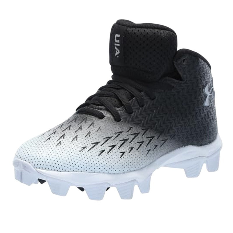 Under Armour Boys 10 Spotlight Franchise RM 4.0 Football Cleats Black White NIB