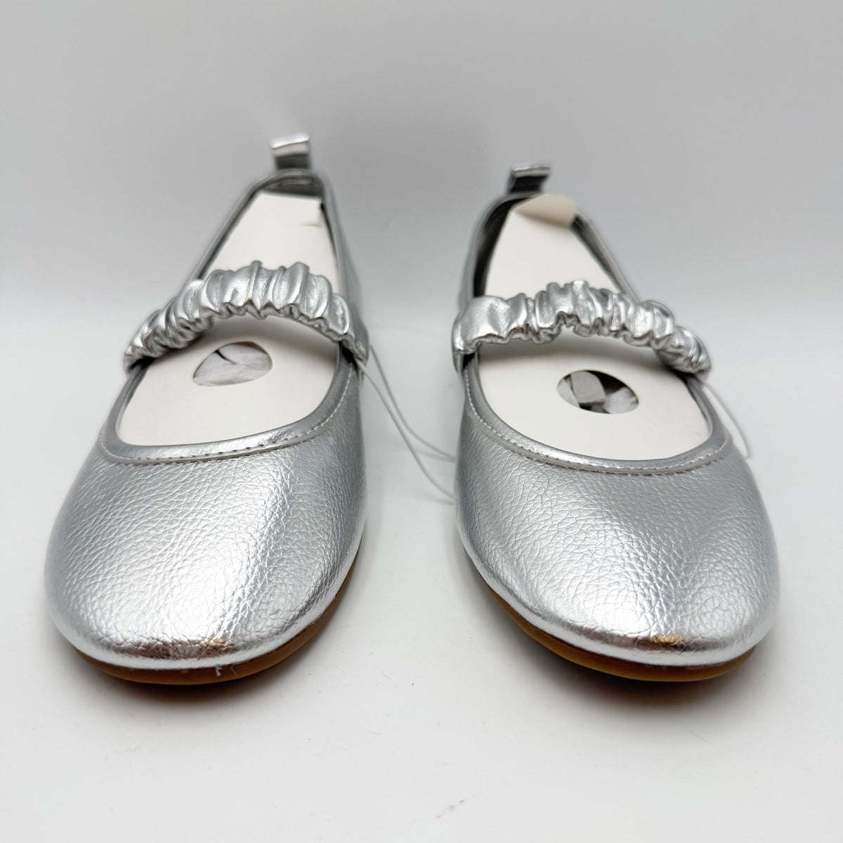 MIA Womens Uliana Ballet Flats Size 8.5 M EU 39 Silver Leather NWOB