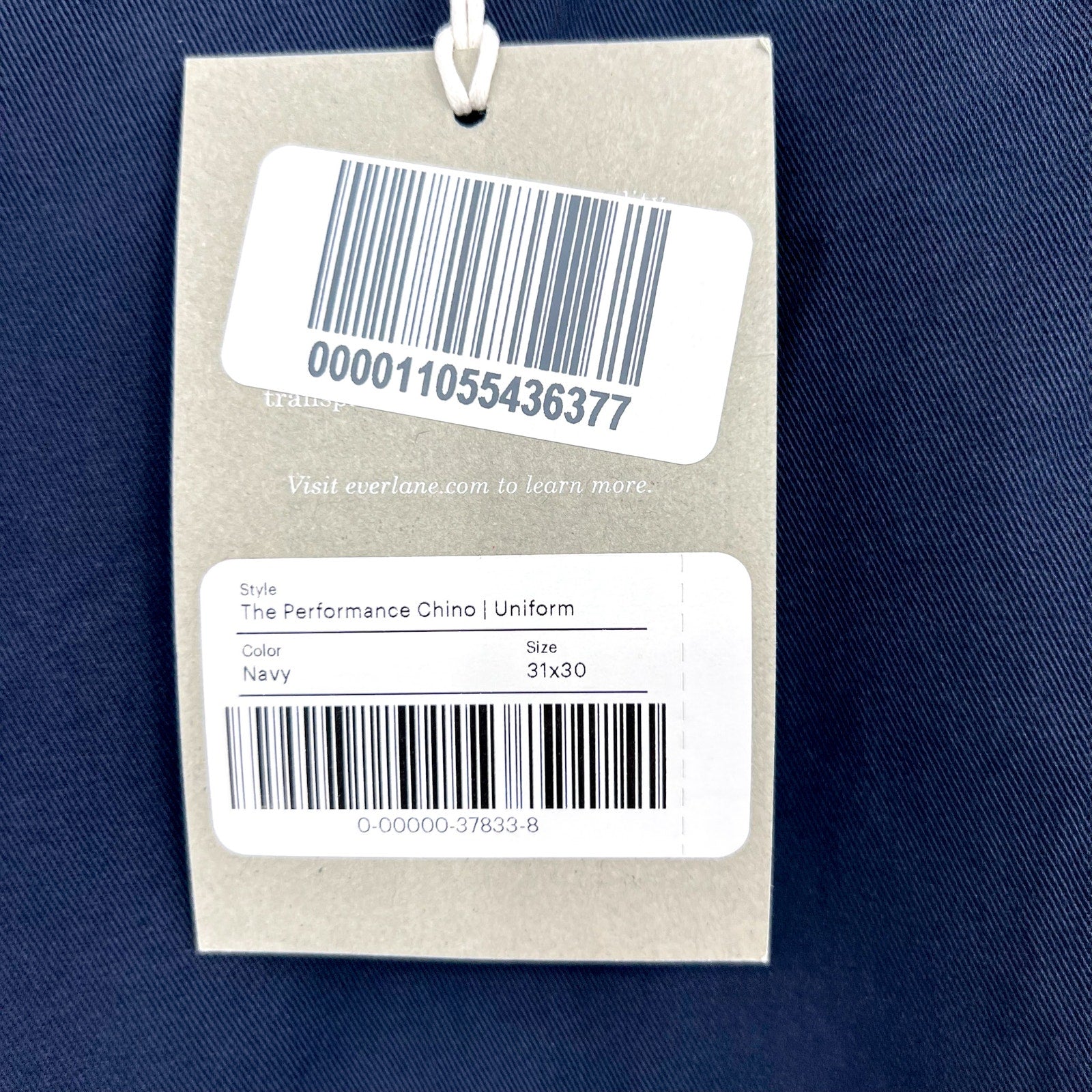 EVERLANE Men's Uniform Performance Chino 31x30 Navy Blue Slim Fit Pants NWT